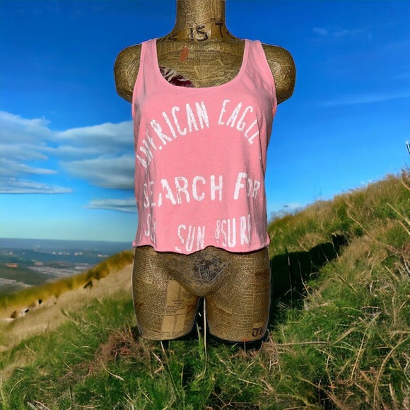 American Eagle Outfitters Tops - American Eagle Outfitters Womens M Pink Tank Top Sleeveless Halter Back